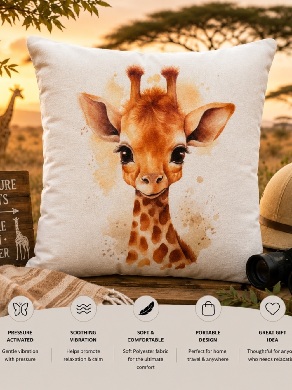Giraffe #1 Pressure Activated Massage Pillow